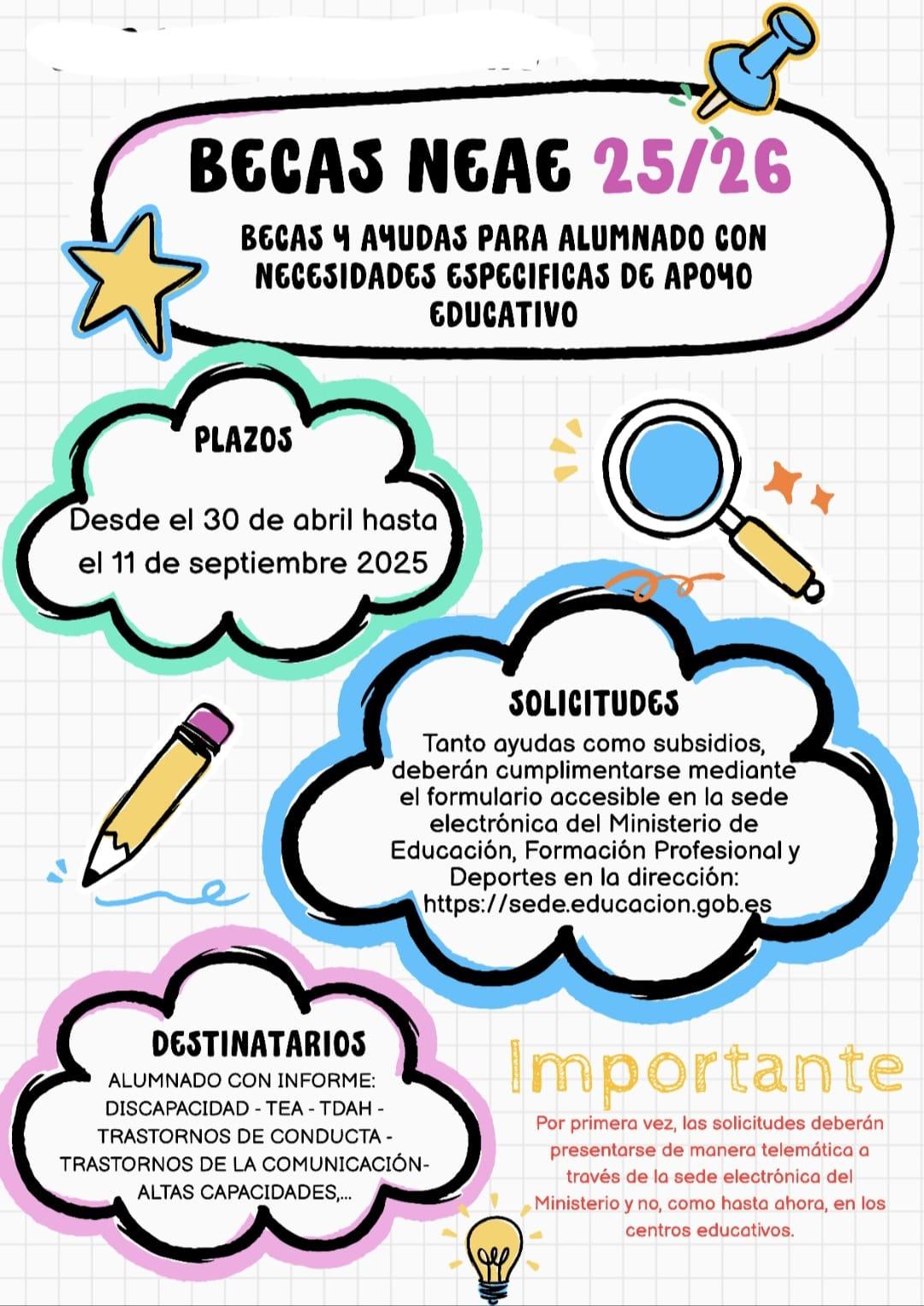 BECAS AYUDAS ALUMNOS CON NEE 2025-26 BECAS AYUDAS ALUMNOS CON NEE 2025-26